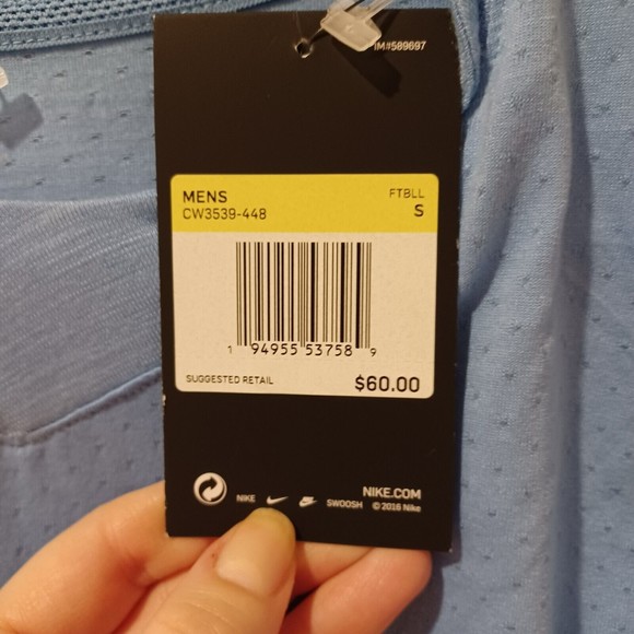 NEW Nike Dri-FIT Team Player Long Sleeve UV Football Shirt CW3539-448 Blue Sz S - Picture 4 of 8